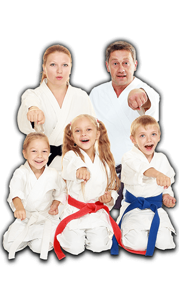Martial Arts Lessons for Families in Aurora IL - Sitting Group Family Banner